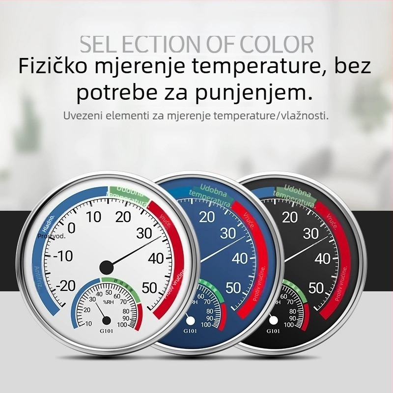 Digitalni higrometar za unutarnju upotrebu, zidni nosač, s točnim digitalnim zaslonom; razlučivost temperature: standardna
