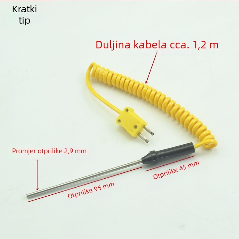 Ručni termometar s termoparom TM902C 1310 metalni temperaturni štap, -50 do 1300