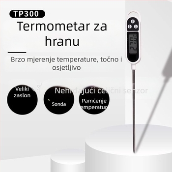 Tp300 Hrana termometar s sondom za kuhinju i roštilj — digitalni termometar, mjeri temperaturu vode, ulja i mlijeka