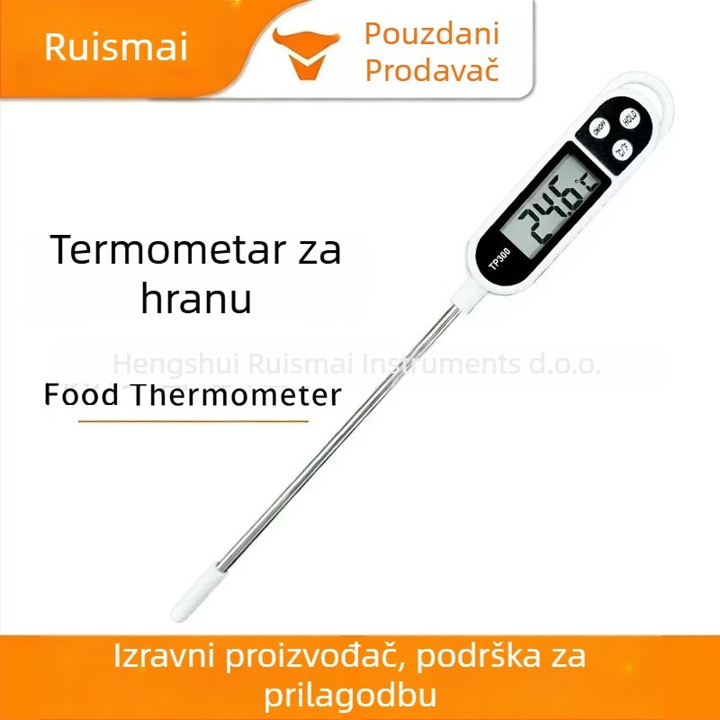 Tp300 Hrana termometar s sondom za kuhinju i roštilj — digitalni termometar, mjeri temperaturu vode, ulja i mlijeka