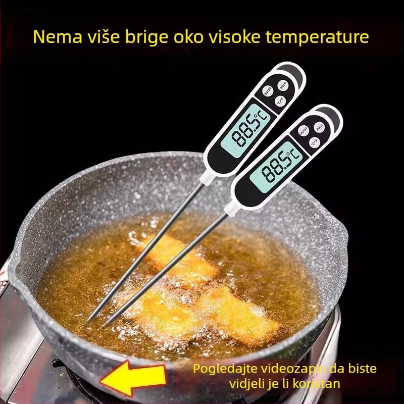 Kuhinjski digitalni termometar s sondom za vodu, ulje, mlijeko i tijesto za pečenje