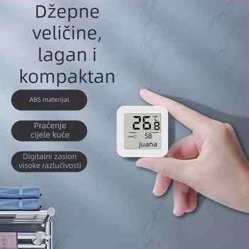 Unutarnji digitalni termometar i higrometar, zidni nosač, pametni displej