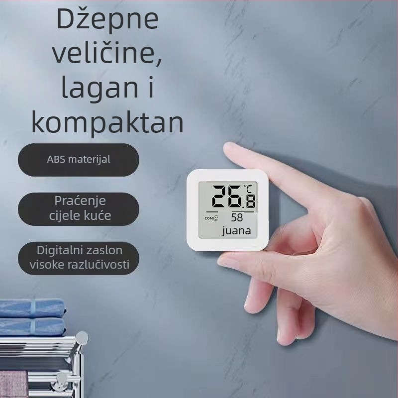 Unutarnji digitalni termometar i higrometar, zidni nosač, pametni displej