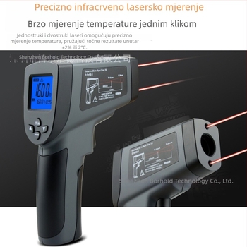 Ažurirani ručni infracrveni termometar visoke preciznosti s industrijskim laserskim mjeračem temperature za kuhinju i mjerenje temperature ulja