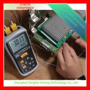 DT-613 Ručni dvokanalni mjerač temperature kalupa, kontaktno mjerenje, s termoparom, raspon -200°C do 1372°C, rezolucija 0.1°C, točnost ±0.5%±1°C