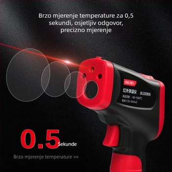 Infračrveni termometar DL333105 – ručni, tip termopara, mjeri temperaturu ulja; Marka: Effective; Ovlaštena privatna marka