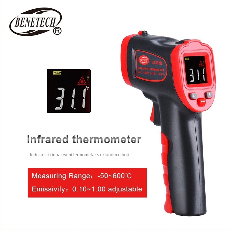 Biaozhi GT303A/B i WT327A/B infracrveni termometar s zaslonom u boji za industrijsko mjerenje temperature, visoke temperature za kovanje i taljenje