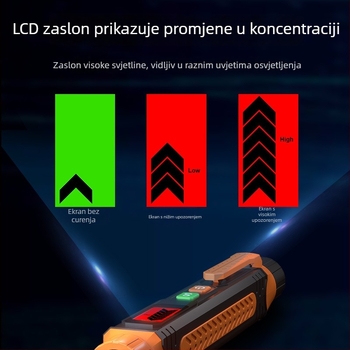 Prijenosni detektor curenja zapaljivih plinova (model JLY-50A) – raspon mjerenja 0–1000 ppm, zapaljivi plinovi/metan, napon 3 V DC.
