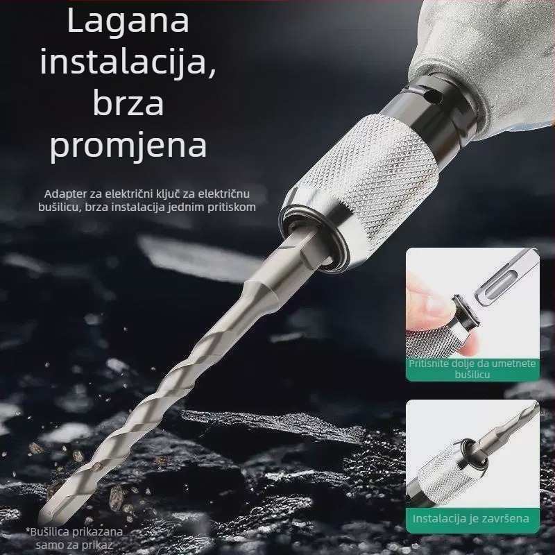 Konverzijska glava za električni čekić-bušilicu — visoka snaga, lagana, kompaktna; pogodna za cementne zidove i beton; za bušenje čekićem i perkusijsko bušenje; Marka: Other; Bezkontaktno: Ne; Tip infracrvenog termometra