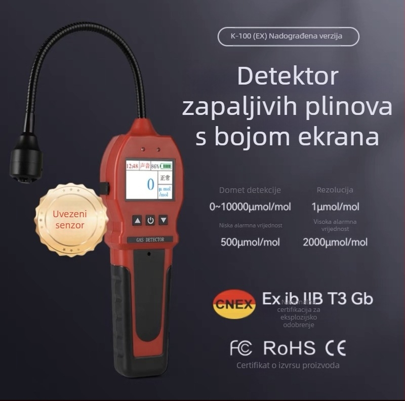 Prijenosni detektor curenja zapaljivih plinova - BH-K-100(EX); alarm za freon, tekući plin i prirodni plin