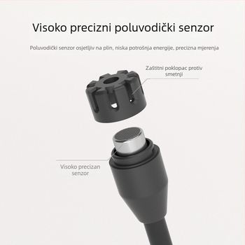 Prijenosni detektor curenja plina Huabo HT66, opseg mjerenja 0–1000 ppm, točnost 10%, napajanje 2x1.5V AAA