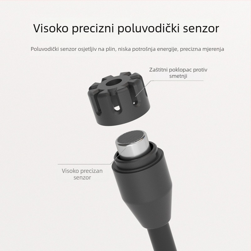 Prijenosni detektor curenja plina Huabo HT66, opseg mjerenja 0–1000 ppm, točnost 10%, napajanje 2x1.5V AAA