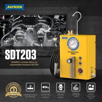 AUTOOL SDT203 automobilski detektor dima, sustav cijevi za automobil, 12 V, -20 do 75°C