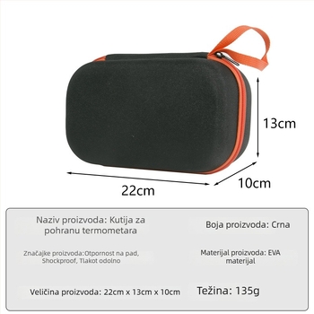 Torba za pohranu infracrvenog termometra – čvrsta kućišta, vodootporna i otporna na prašinu, Materijal: Oxford cloth + EVA, Nosivost: 2 kg