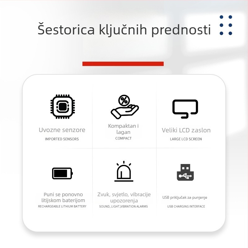 Xun lei Prijenosni industrijski detektor plina za ugljični monoksid, džepnog formata