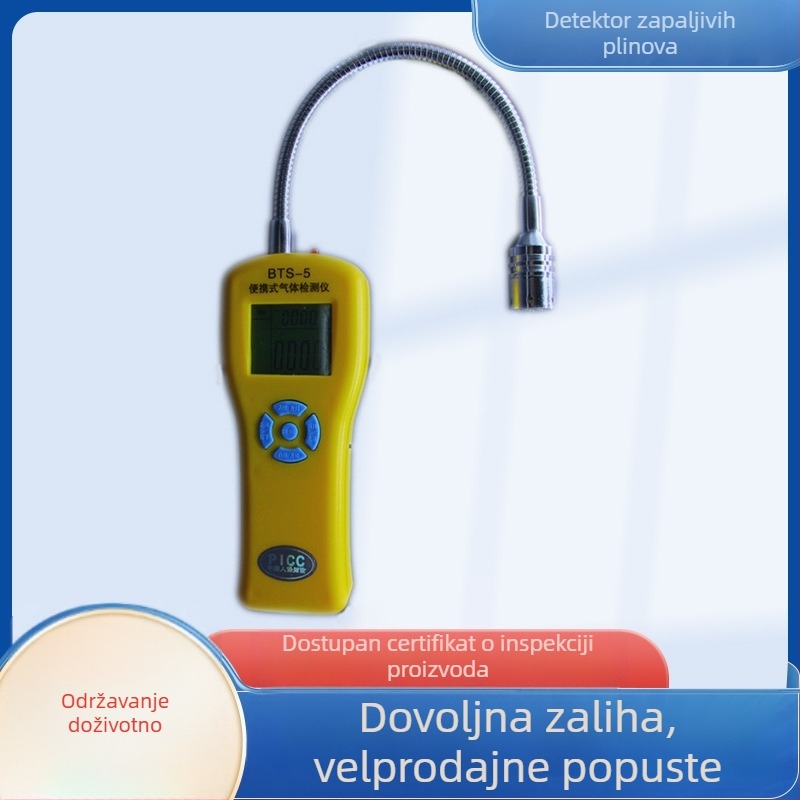 Anfu BTS-5 prijenosni detektor zapaljivih plinova s LCD zaslonom u stvarnom vremenu, raspon mjerenja 0-100 LEL, točnost 1 LEL, napajanje DC8.4V