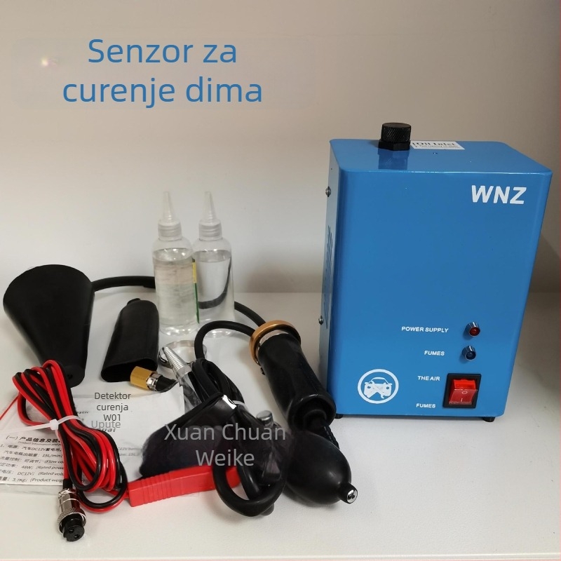Detektor curenja dima za motocikl – alat za otkrivanje i popravak curenja u motoru i sustavu usisa zraka; marka Weike; model Smoke leak detector; 220V; radna temperatura 8–50°C