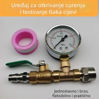 Set za ispitivanje tlaka vode za PPR cijevi s vodovodnim razvodnikom i manometrom za sustav podnog grijanja