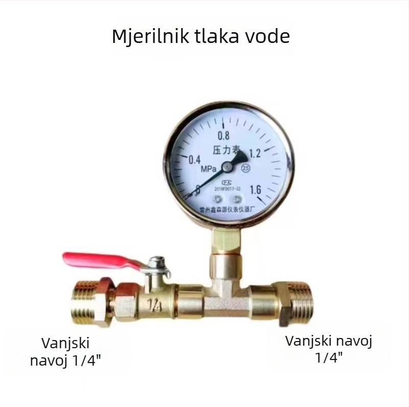 Set za ispitivanje tlaka vode za PPR cijevi s vodovodnim razvodnikom i manometrom za sustav podnog grijanja