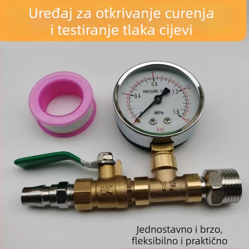 Set za ispitivanje tlaka vode za PPR cijevi s vodovodnim razvodnikom i manometrom za sustav podnog grijanja
