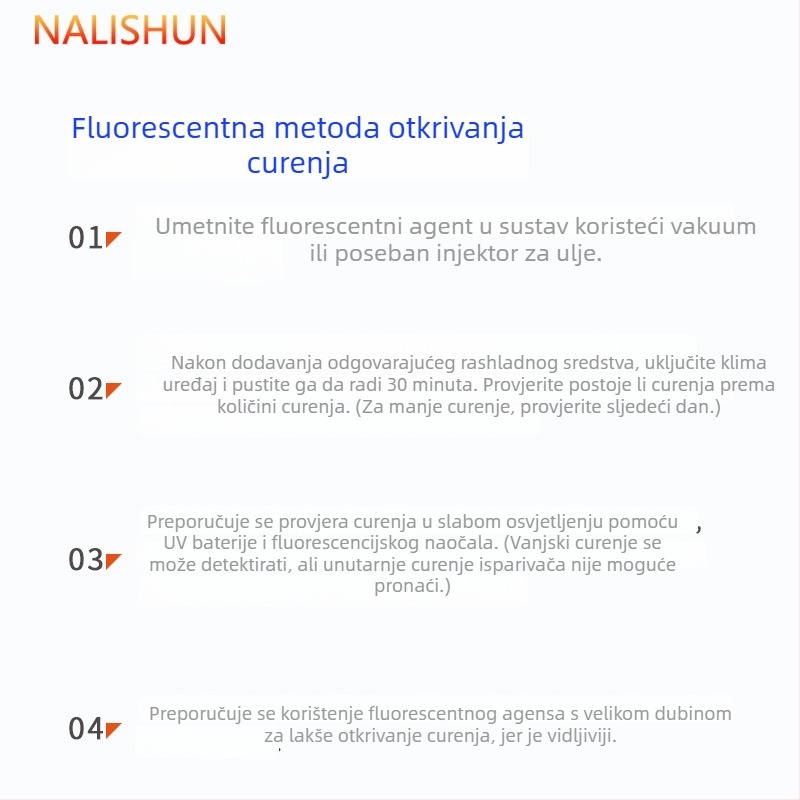 Set za detekciju curenja sustava klimatizacije automobila – aluminijsko kućište, plastična kutija, neto težina 206 g, 4-dijeli set, There Shun