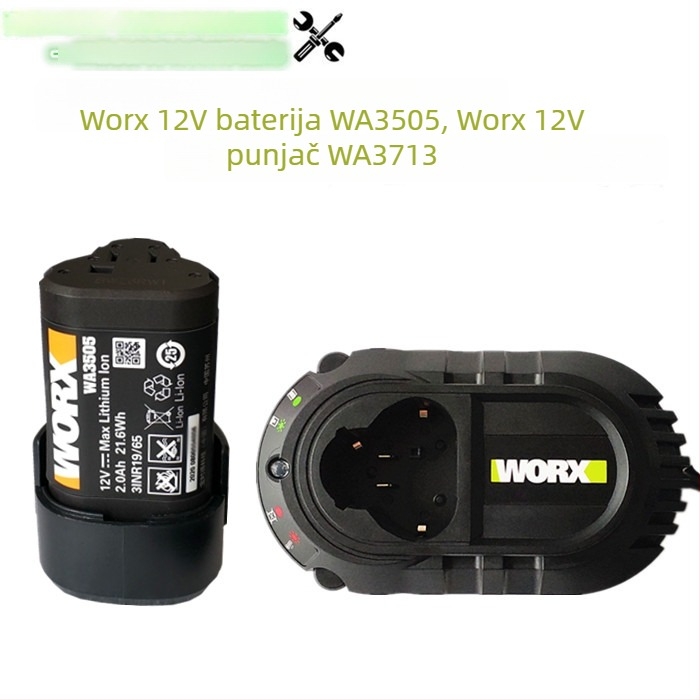 Vickers 12V litijska baterija 2.0Ah WA3506 s punjačem WX128 WX130, univerzalna