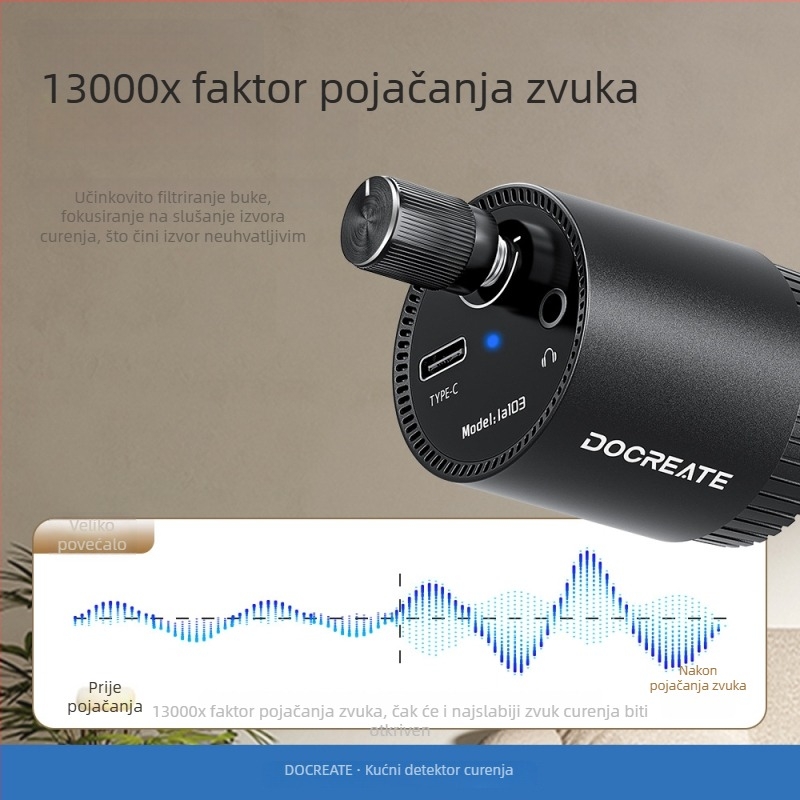 Detektor curenja cijevi s prijenosnim zvučnim pojačivačem za vodovod i sustav podnog grijanja – točnost