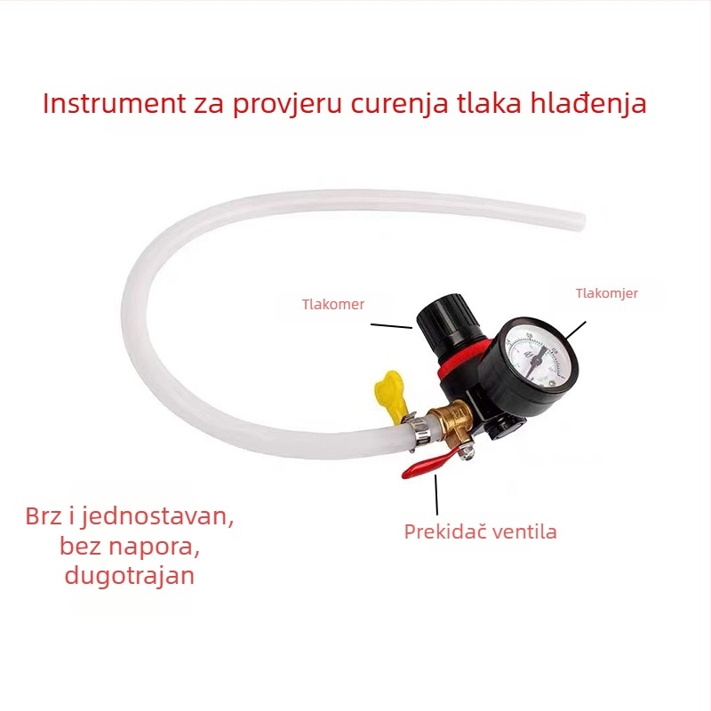Quick Bright plastični alat za test tlaka i otkrivanje curenja hlađenja automobila uz zračnu pumpu