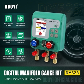 DY523 dijafragmatski mjerač tlaka za automobilsku klimu, raspon 0-6000 kPa, tlak/vakuum, rezolucija 1 kPa