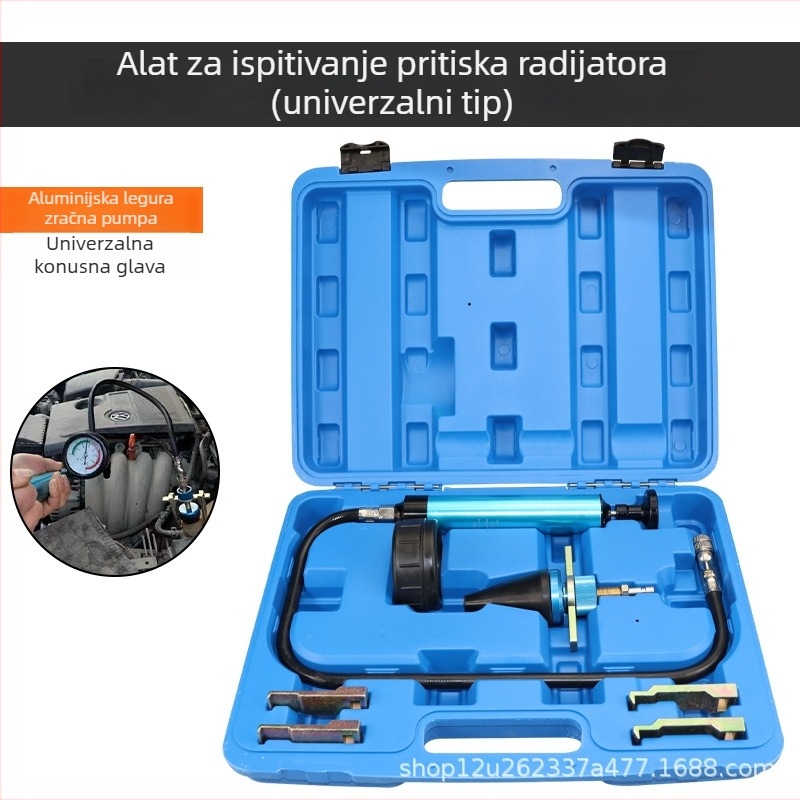 Tester sustava hlađenja automobila s manometrom, detektorom curenja i vakuumskim alatom za dopunjavanje rashladne tekućine