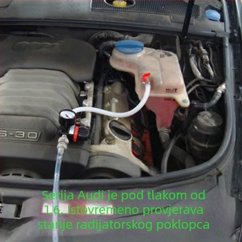 Detektor curenja vodnog spremnika i tester sustava hlađenja automobila, plastično-metalna konstrukcija, otkrivanje curenja pod pritiskom, 1 komplet