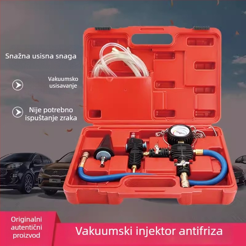 Detektor curenja u sustavu hlađenja automobila s tlačnim punjenjem, vakuumom i zamjenom antifriza