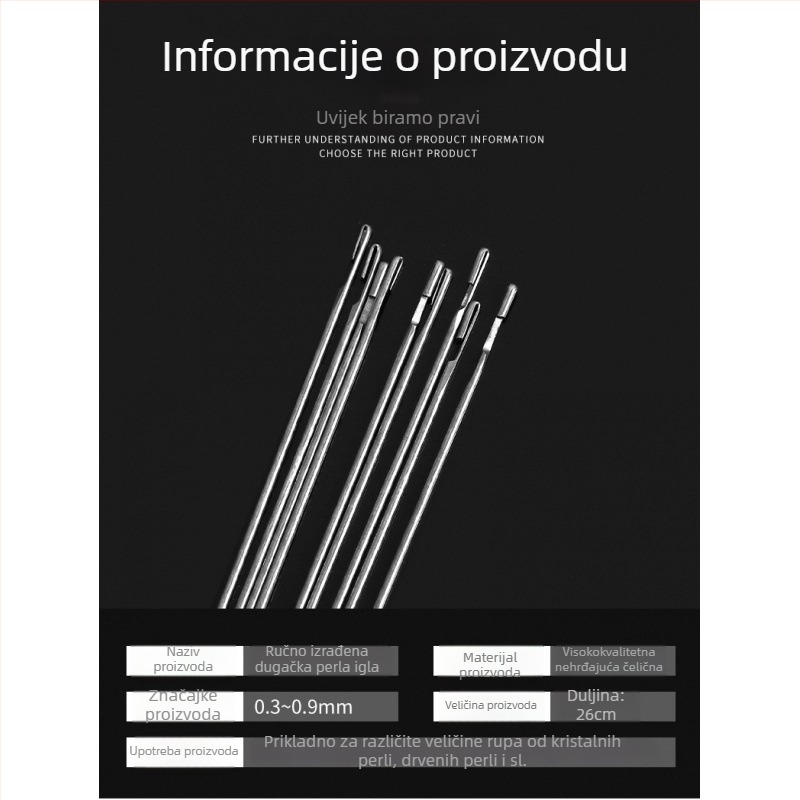 Alat za nanošenje perli, posebna igla za provlačenje perli, DIY narukvica kukicom, moderan stil