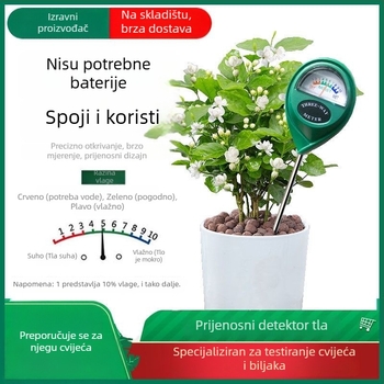 Mjerač vlage tla TR-01, preciznost 1%, težina 90 g, prilagodljiv, pogodan za lončanice, voćnjake i poljoprivredna zemljišta