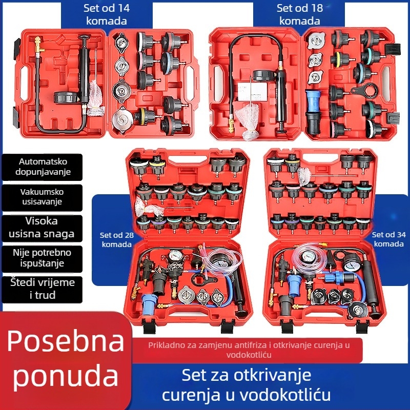 Musen tang Nylon alat za tlak test i otkrivanje curenja u sustavu hlađenja automobila