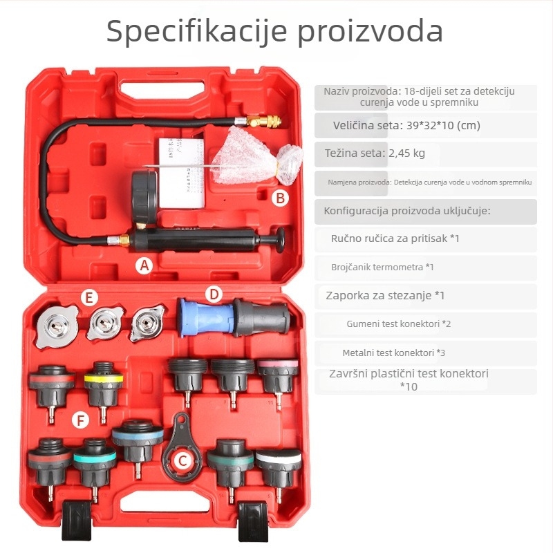 Musen tang Nylon alat za tlak test i otkrivanje curenja u sustavu hlađenja automobila