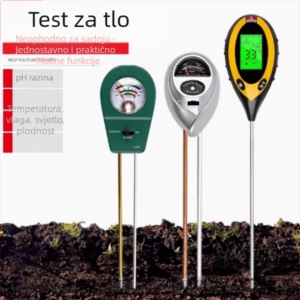 Višeparametarski mjerni uređaj tla za posude: vlaga tla, pH, svjetlo, hranjive tvari, temperatura