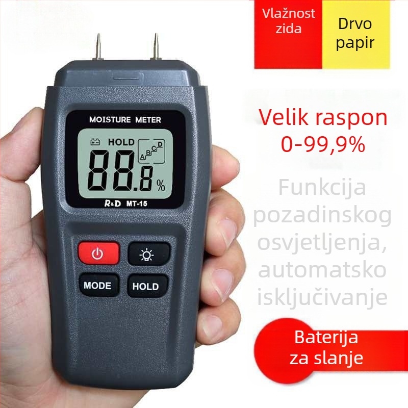 Vlažnostni mjerač za drvo, zidove i karton MT-15/MT-18/MT-19