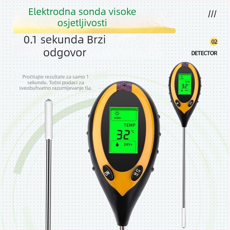 Visoko precizan tester pH tla i mjerač vlage za posude