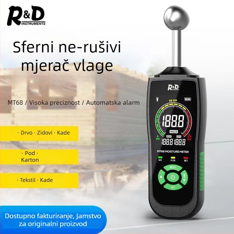 Induktivni mjerač vlage za drvo, zidove, podove, pločice i WC