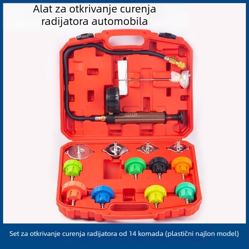 Set za testiranje tlaka i otkrivanje curenja rashladnog sustava automobila, 34 dijela, vakuumski manometar, model jkfj578jk3412