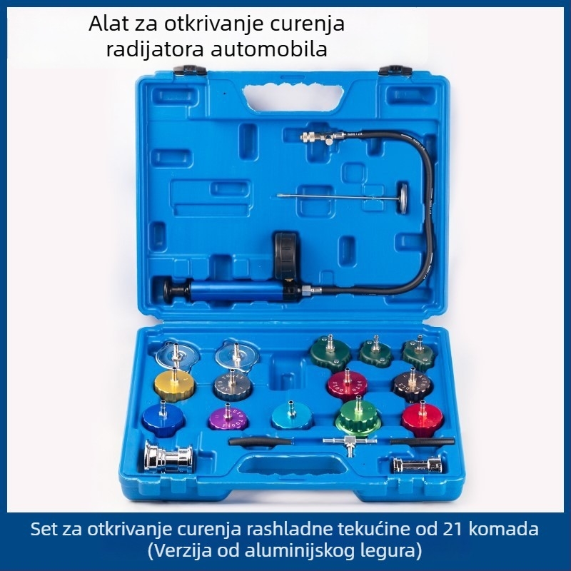 Set za testiranje tlaka i otkrivanje curenja rashladnog sustava automobila, 34 dijela, vakuumski manometar, model jkfj578jk3412