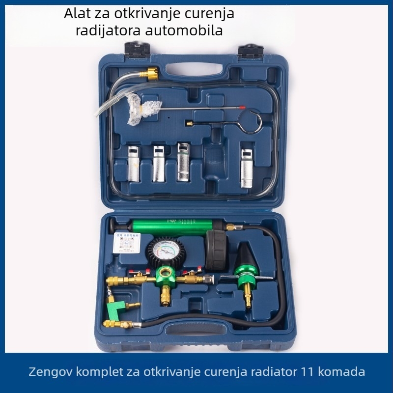 Set za testiranje tlaka i otkrivanje curenja rashladnog sustava automobila, 34 dijela, vakuumski manometar, model jkfj578jk3412