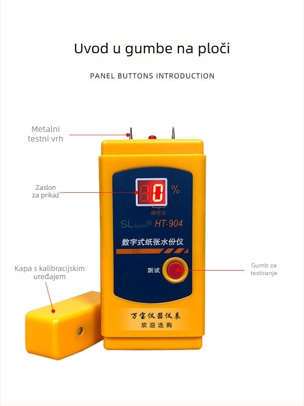 HT904 Digitalni mjerač vlage za papir – induktivna metoda mjerenja, za karton i valoviti karton
