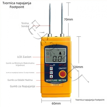 Tekstilni mjerač vlage MT-2 za odjeću i tekstil