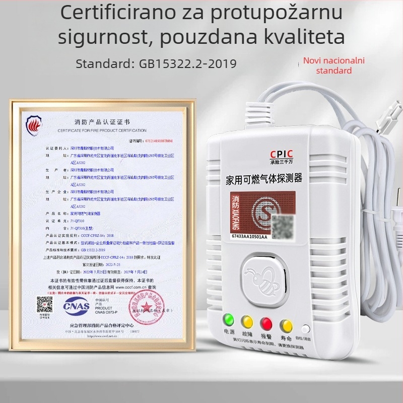 Gasni alarmni detektor s kućnim zatvaračem ventila, kuhinja i blagovaonica