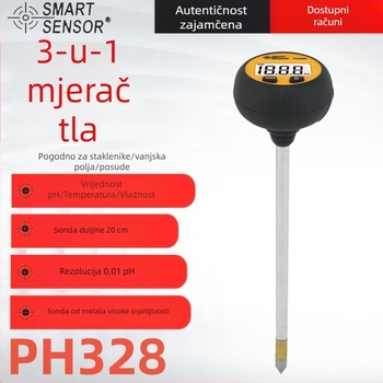 Sima PH328 mjerač pH tla za kućnu njegu biljaka – mjerenje pH-a, temperature i vlage tla
