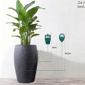Prošireni tester tla, ukupna duljina 40,1 cm, mjerenje vlažnosti tla i pH, mjerenje temperature, prilagodljivo