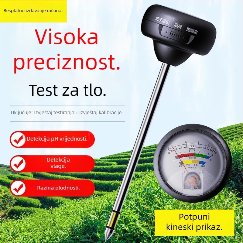 Visoko precizan senzor tla s mjerenjem pH, vlage i EC