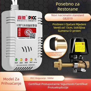 Senchi MQ08 Fiksni detektor curenja plina s automatskim zatvaračem ventila za zapaljive plinove